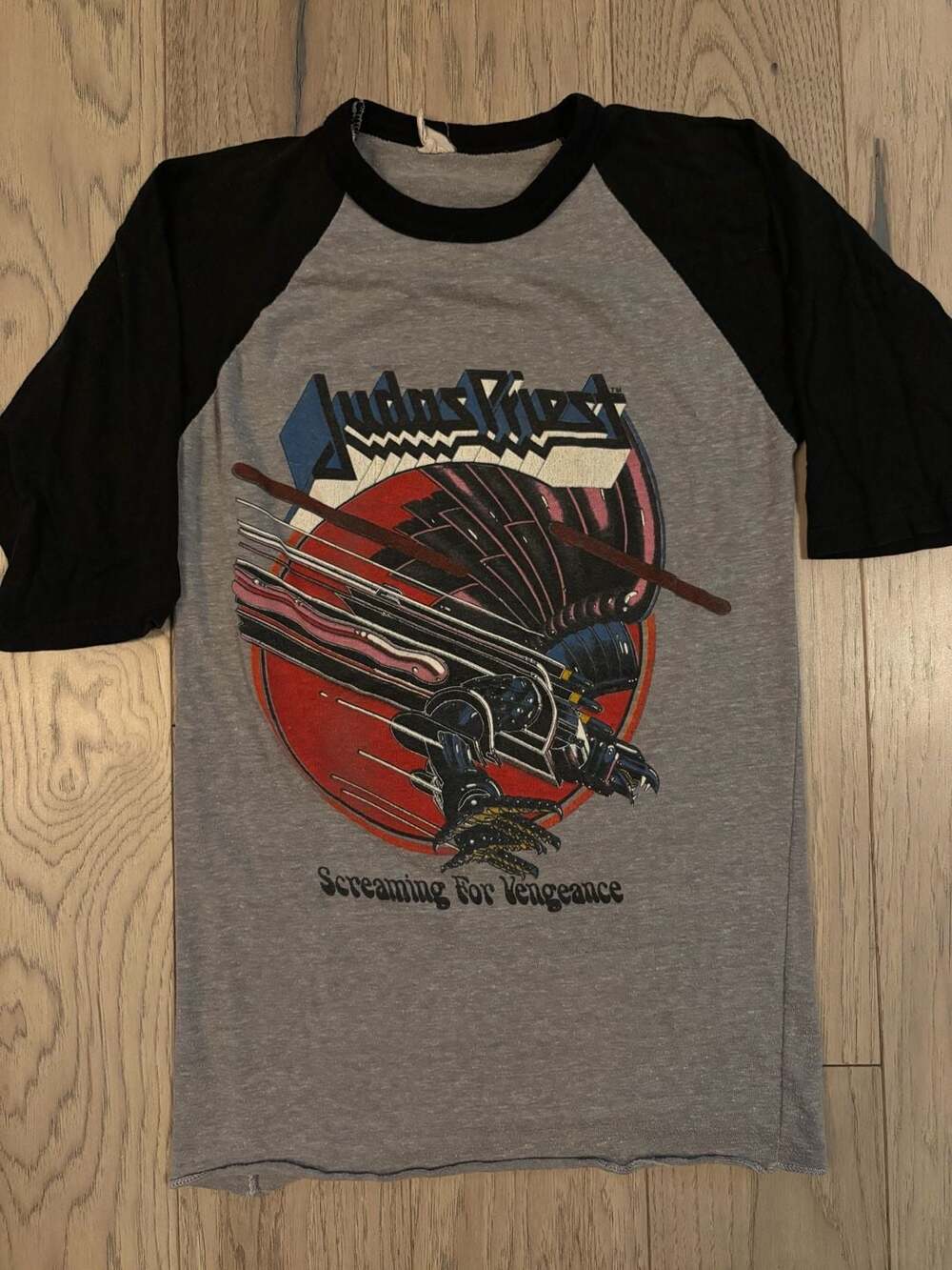 Vintage 1982-1983 Judas Priest Screaming For Vengeance World Tour Raglan T-Shirt